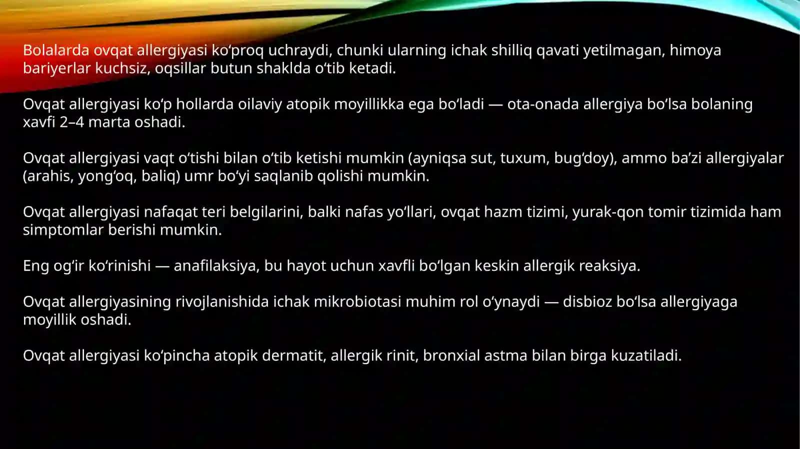 Bolalarda ovqatdan allergiya 3