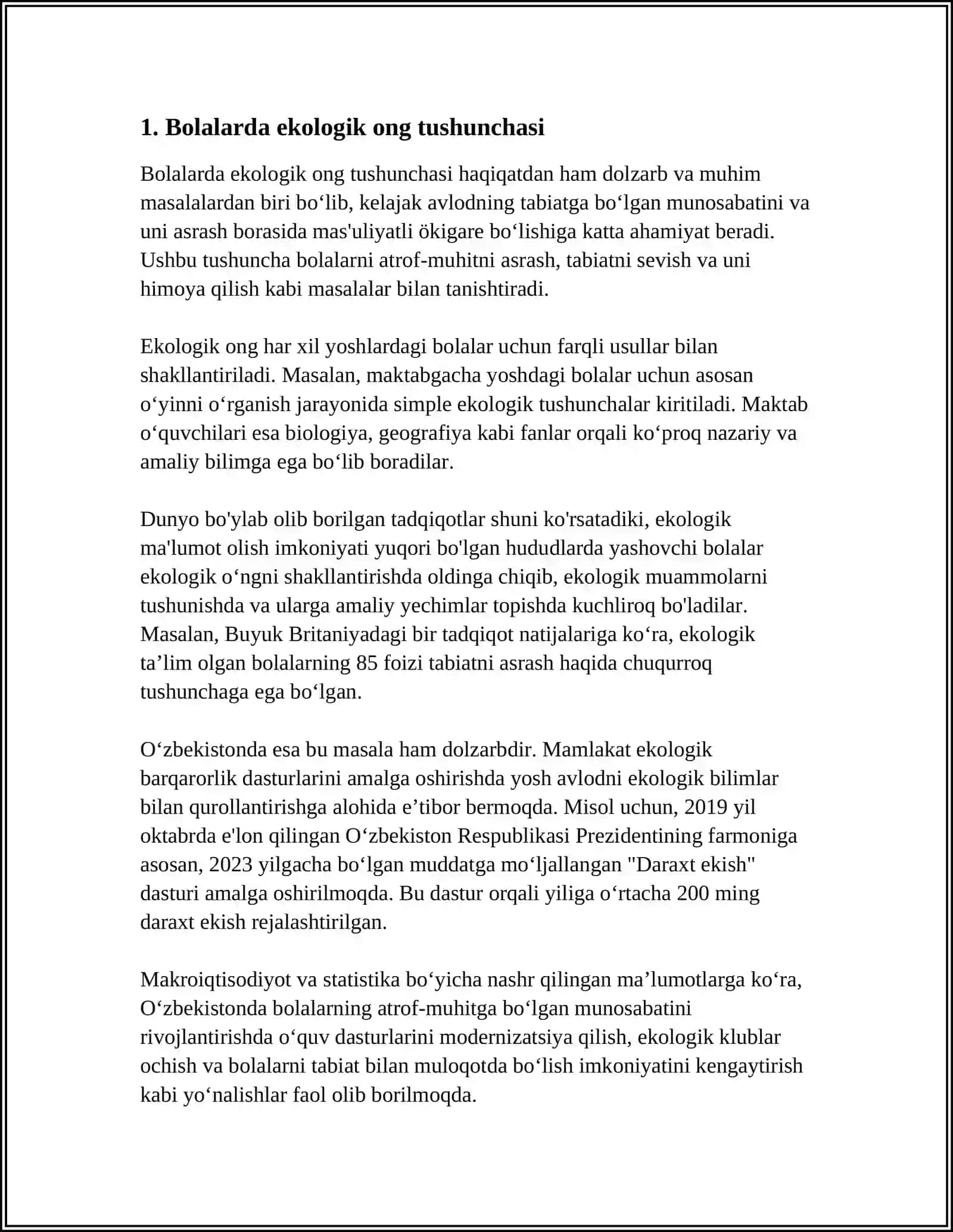 Bolalarda ekologik ongni shakllantirish va maktabga tayyorlash 3