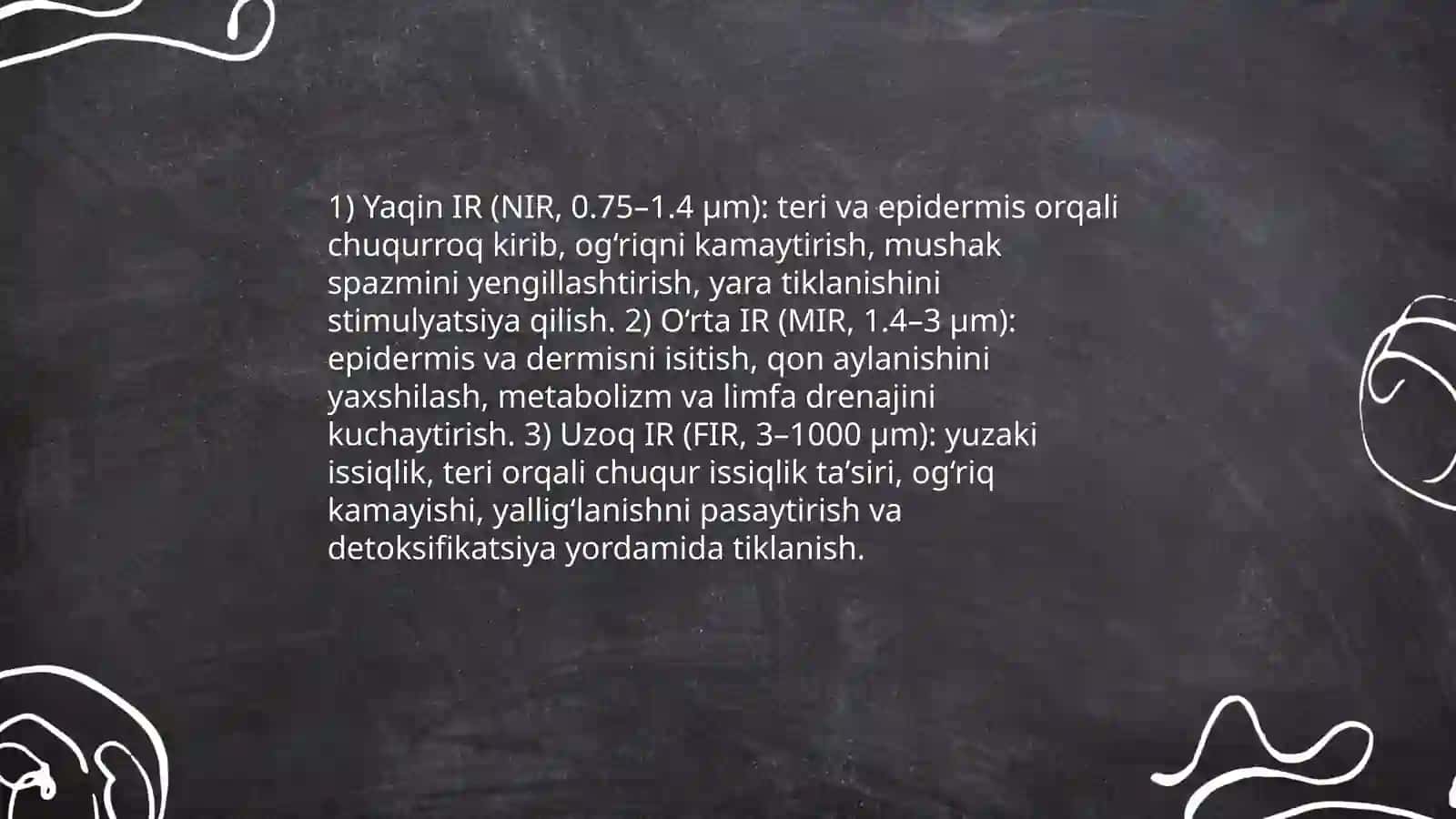Davolash maqsadlarida ishlatiluvchi issiqlik nurlanishi manbalari fizoterapiya va fototerapiyada foydalanish 3