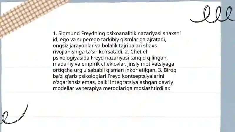 Chet el psixologiyasida shaxs nazariyalari 3