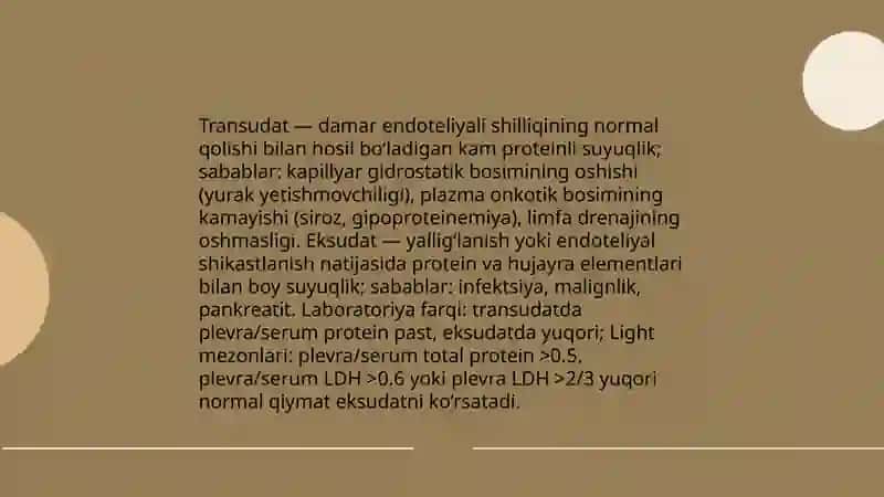 Transudat eksudat tahlili 3