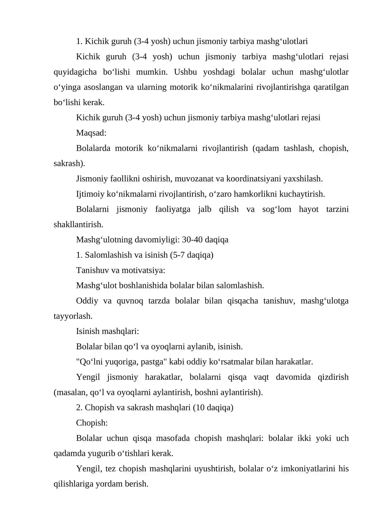 Kichik va orta guruh bolalari uchun jismoniy tarbiya mashgulotlari 3