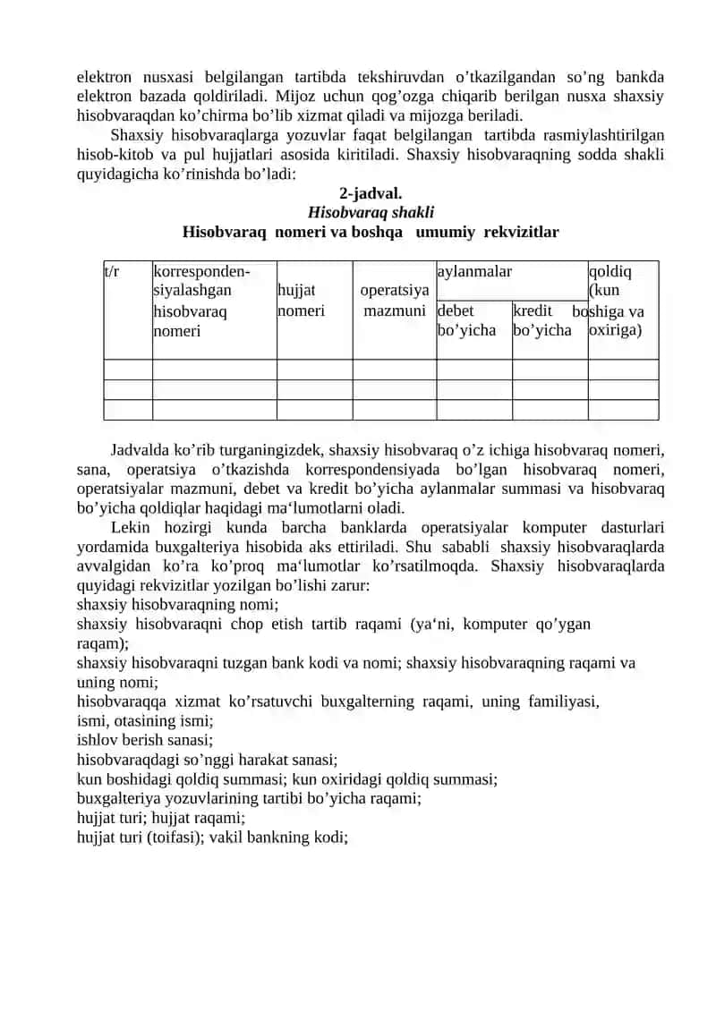 MAVZU. BANKLARDA BOSH VA YORDAMCHI KITOBLAR 3