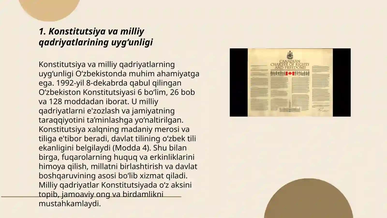 Konstitutsiyada jahon konstitutsiyaviy rivojlanish tajribalari hamda milliy qadriyatlarning aks etishi 3