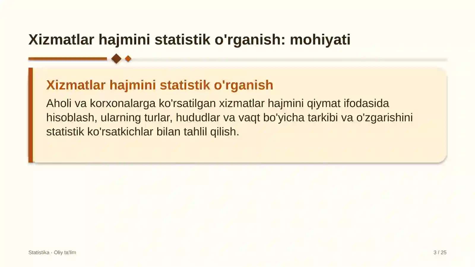 Koll-markazlarda xizmatlar hajmini statistik o'rganish 3