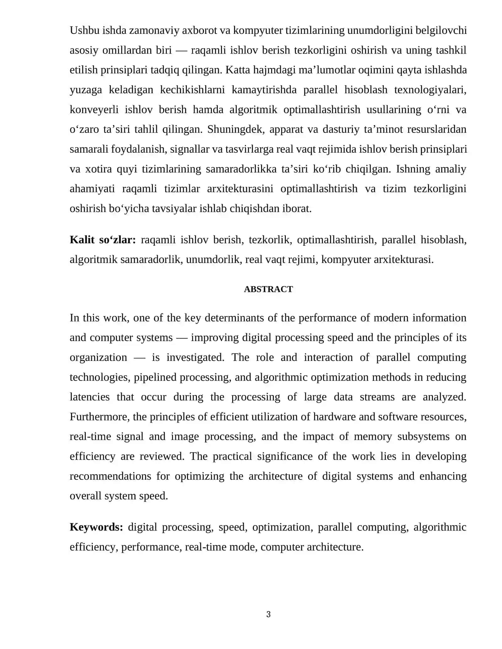 Kompyuter arxitekturasi va raqamli qurilmalarni loyihalash 3