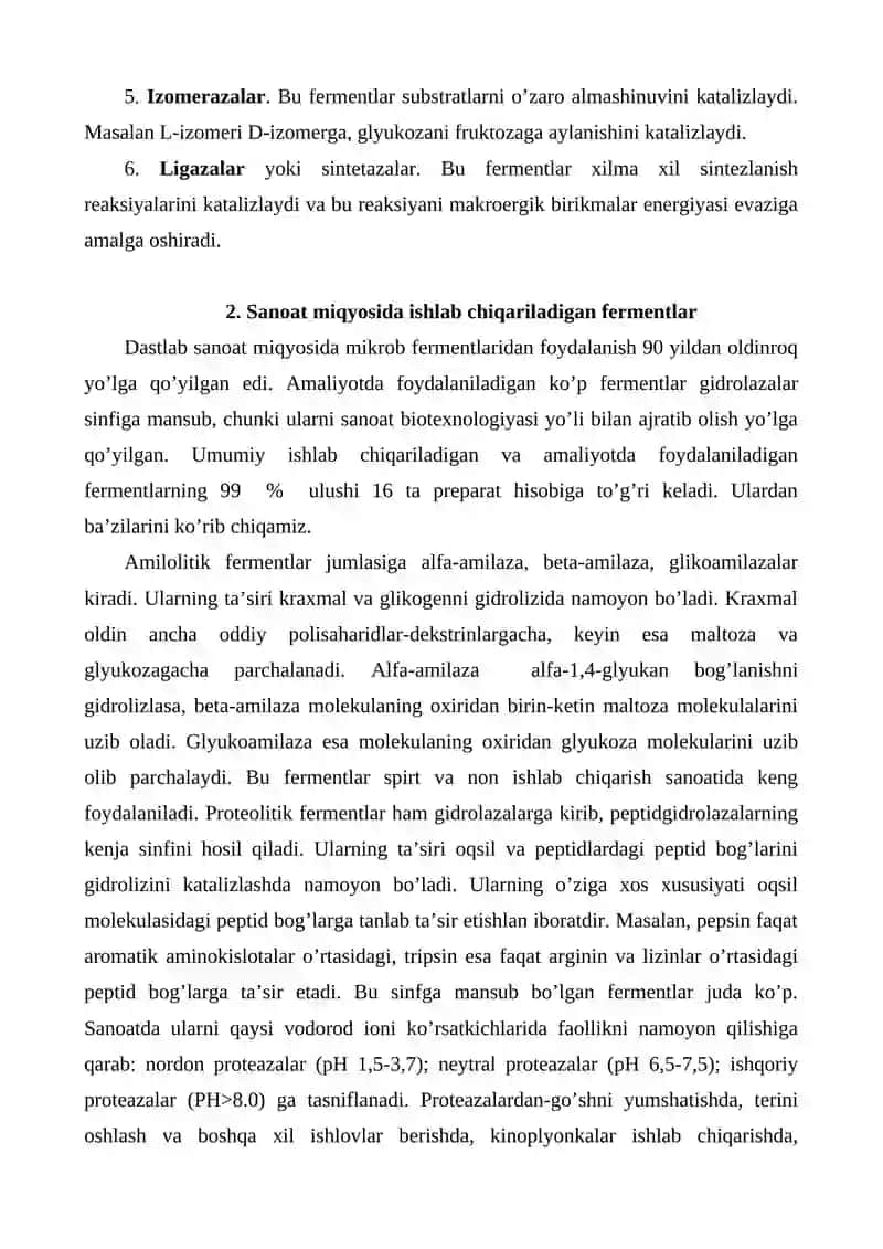 Fermentlarning umumiy tavsifi 3
