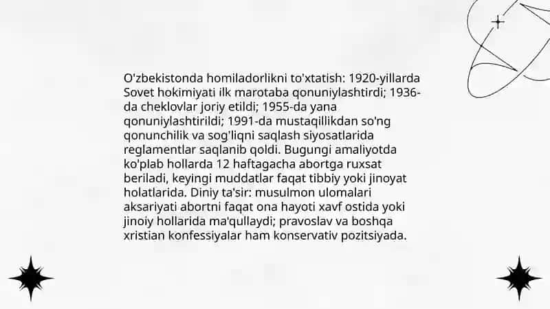 O'zbekistonda homiladorlikni to'xtatish 3