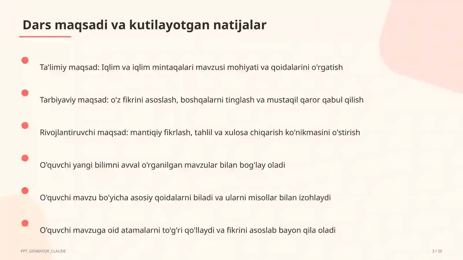 Iqlim va iqlim mintaqalari (6-sinf) 3