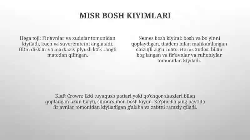 Bosh Kiyim Tarixi 3