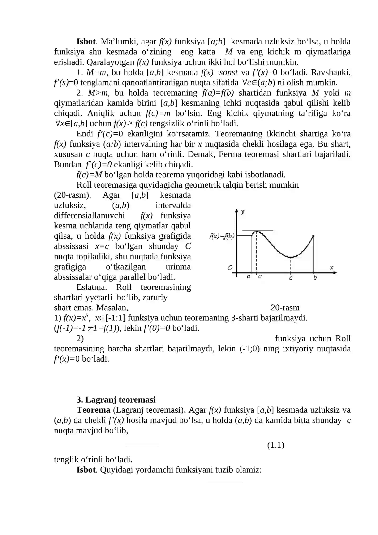 Differensial hisobning asosiy teoremalari va  tatbiqlari    O‘rta qiymat haqidagi teoremalar  Aniqmasliklarni ochish. Lopital qoidalari . Teylor formulasi Ba’zi bir elementar funksiyalar uchun Makloren formulasi 3