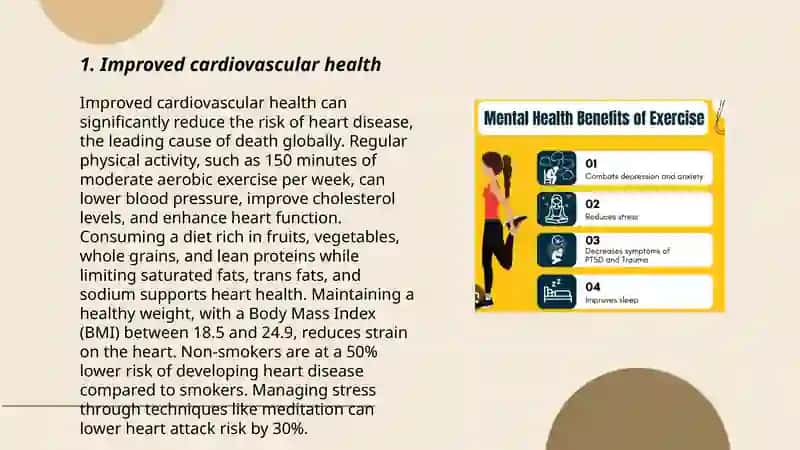 The benefits of regular exercise on physical and mental health. 3