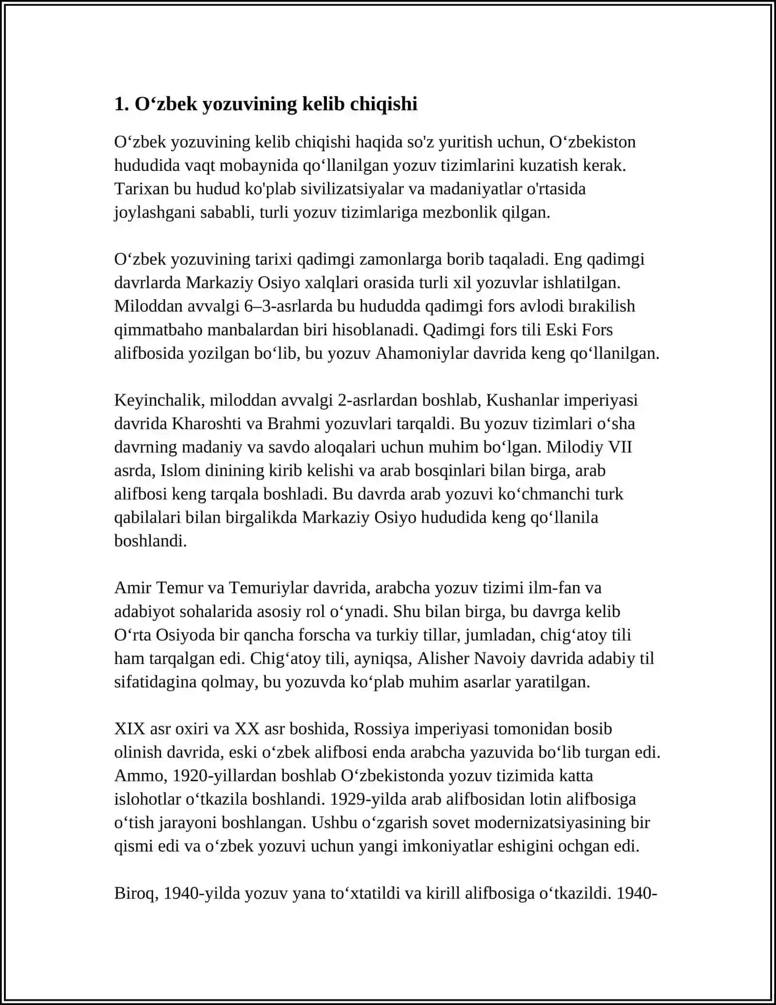 GRAFIKA. OʻZBEK YOZUVI TARIXI 3