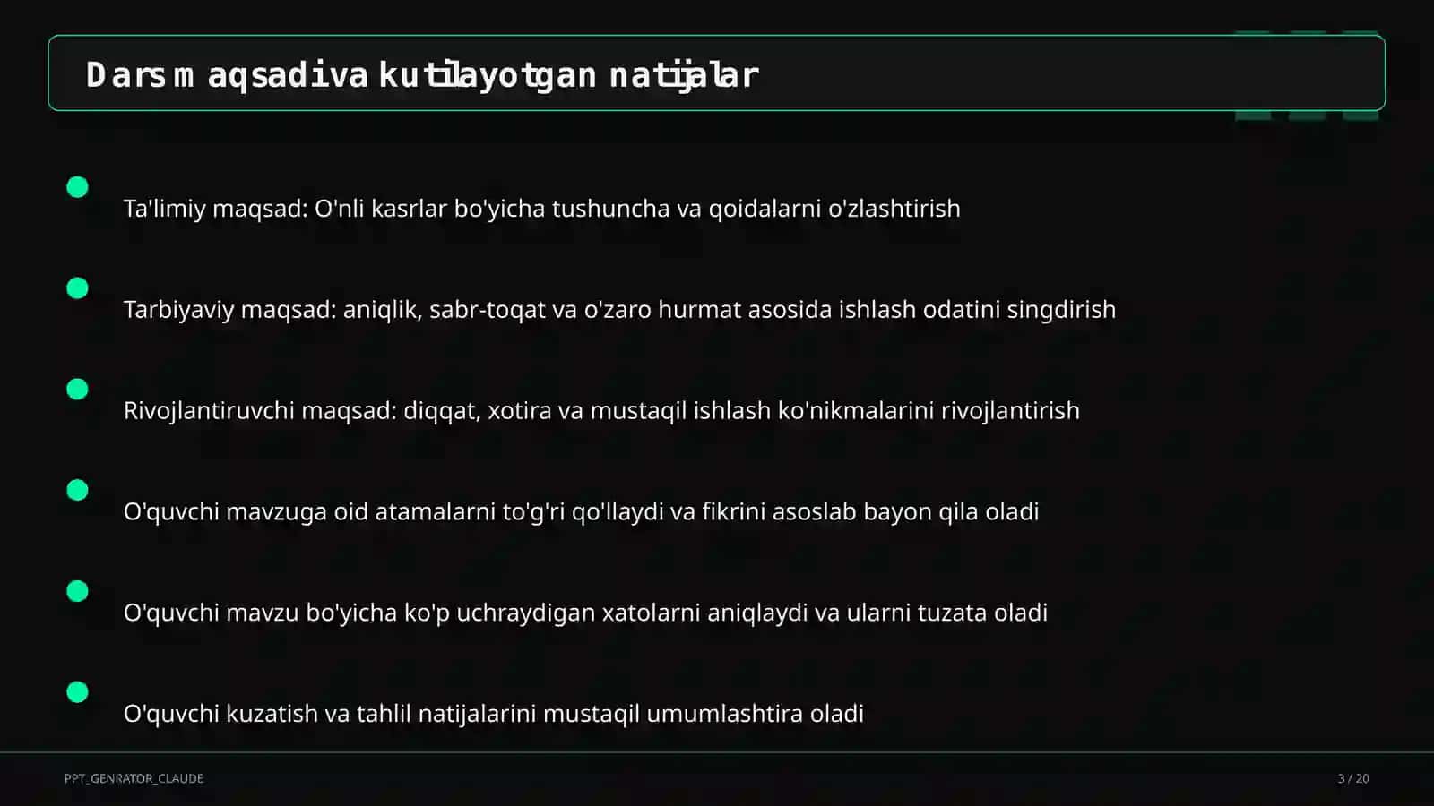 Matematika O'nli kasrlar (5-sinf) 3