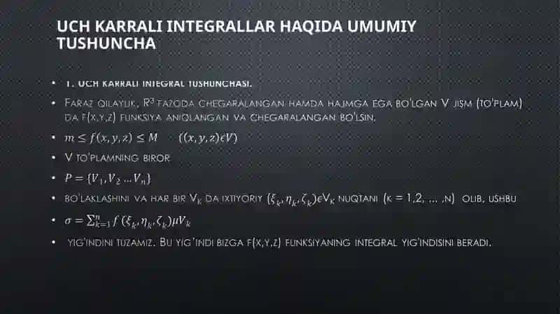 Uchkarrali integrallar va ularni hisoblash 3
