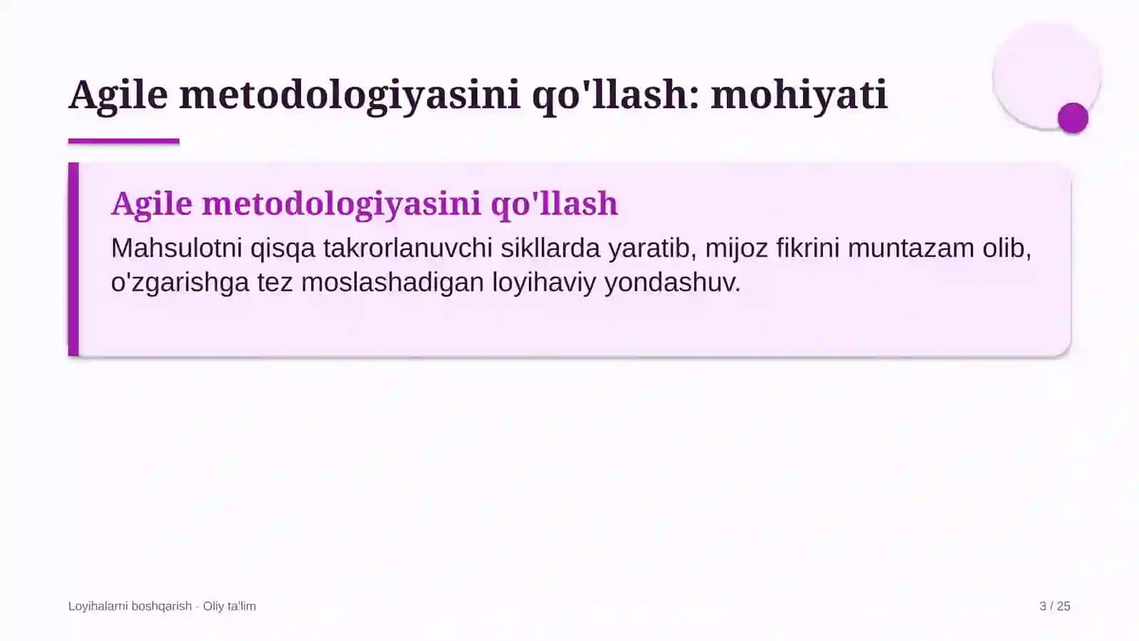 Ma'lumotlar tahlili sohasida Agile metodologiyasini qo'llash 3