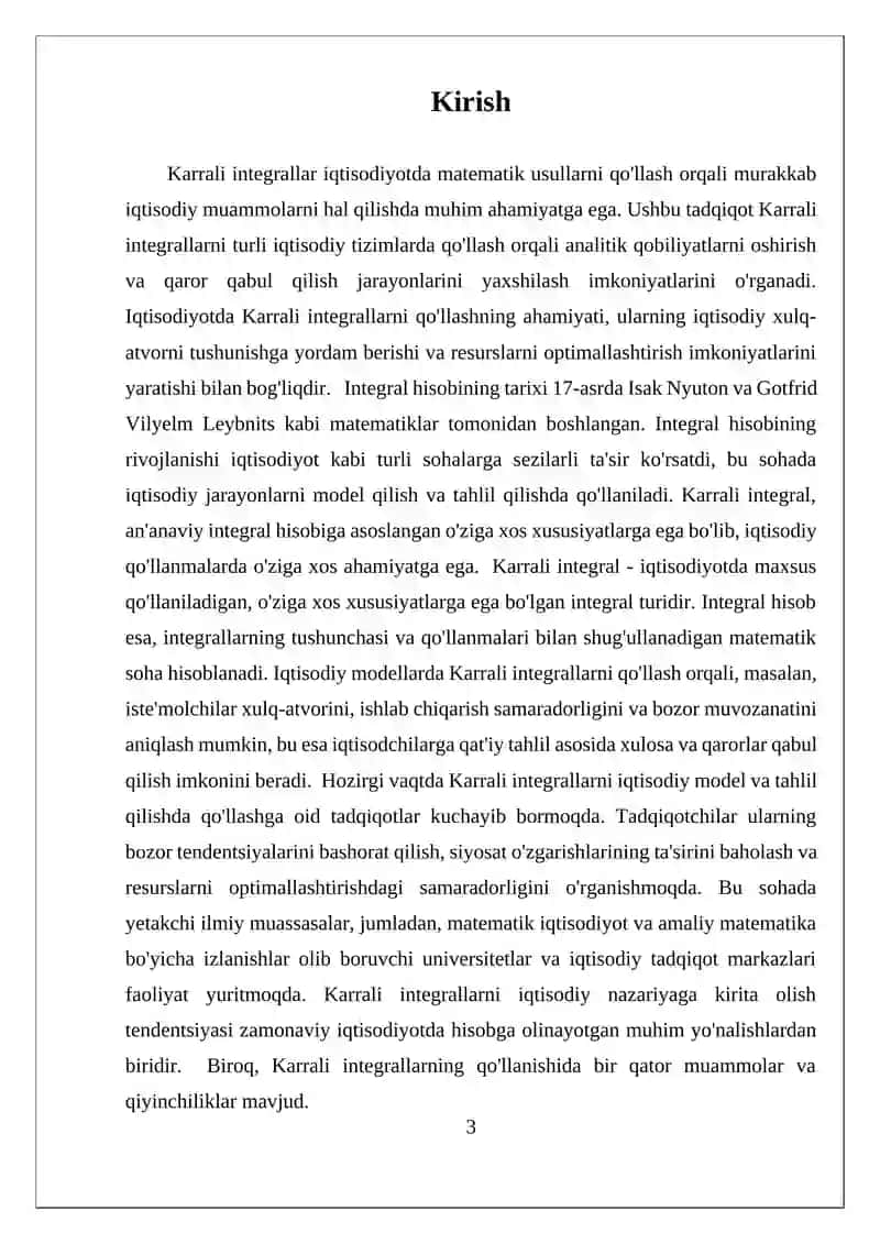KARRALI INTEGRALLARNI IQTISODIYOTDAGI TATBIQLARI 3