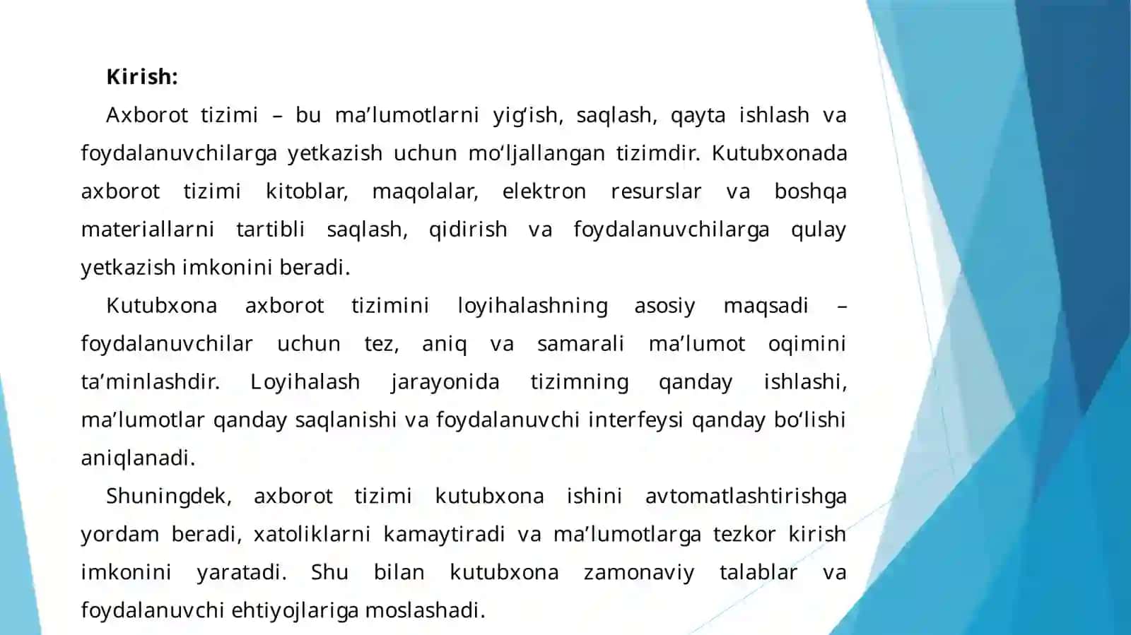 Kutubxonada axborot tizimini loyihalash 3