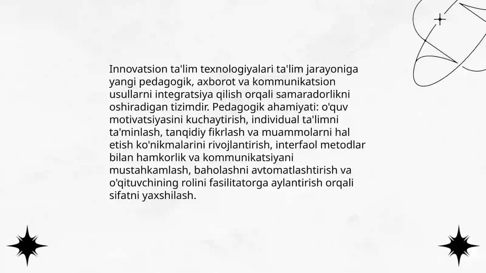 Innovatsion ta'lim texnologiyalari tushunchasi va Boshlangʻich taʼlimda interfaol metodlar qoʻllanilishi 3
