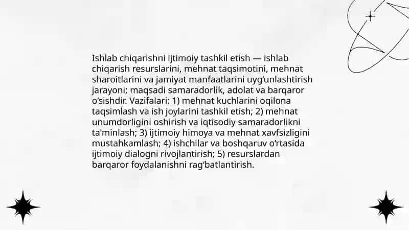 Ishlab chiqarishni ijtimoiy tashkil etish 3