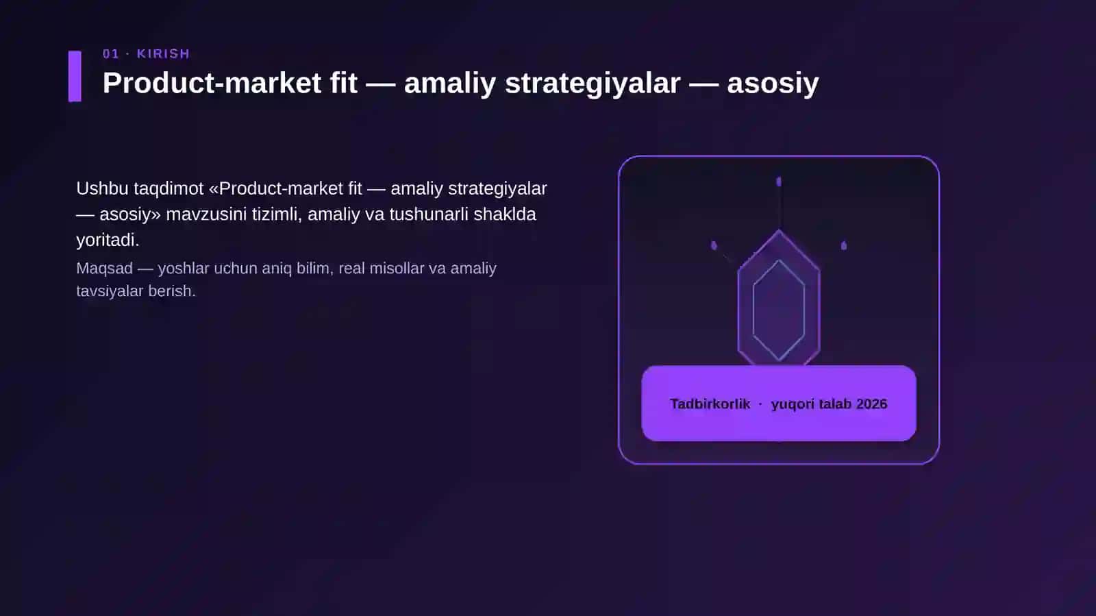 Product-market fit — amaliy strategiyalar — asosiy 3