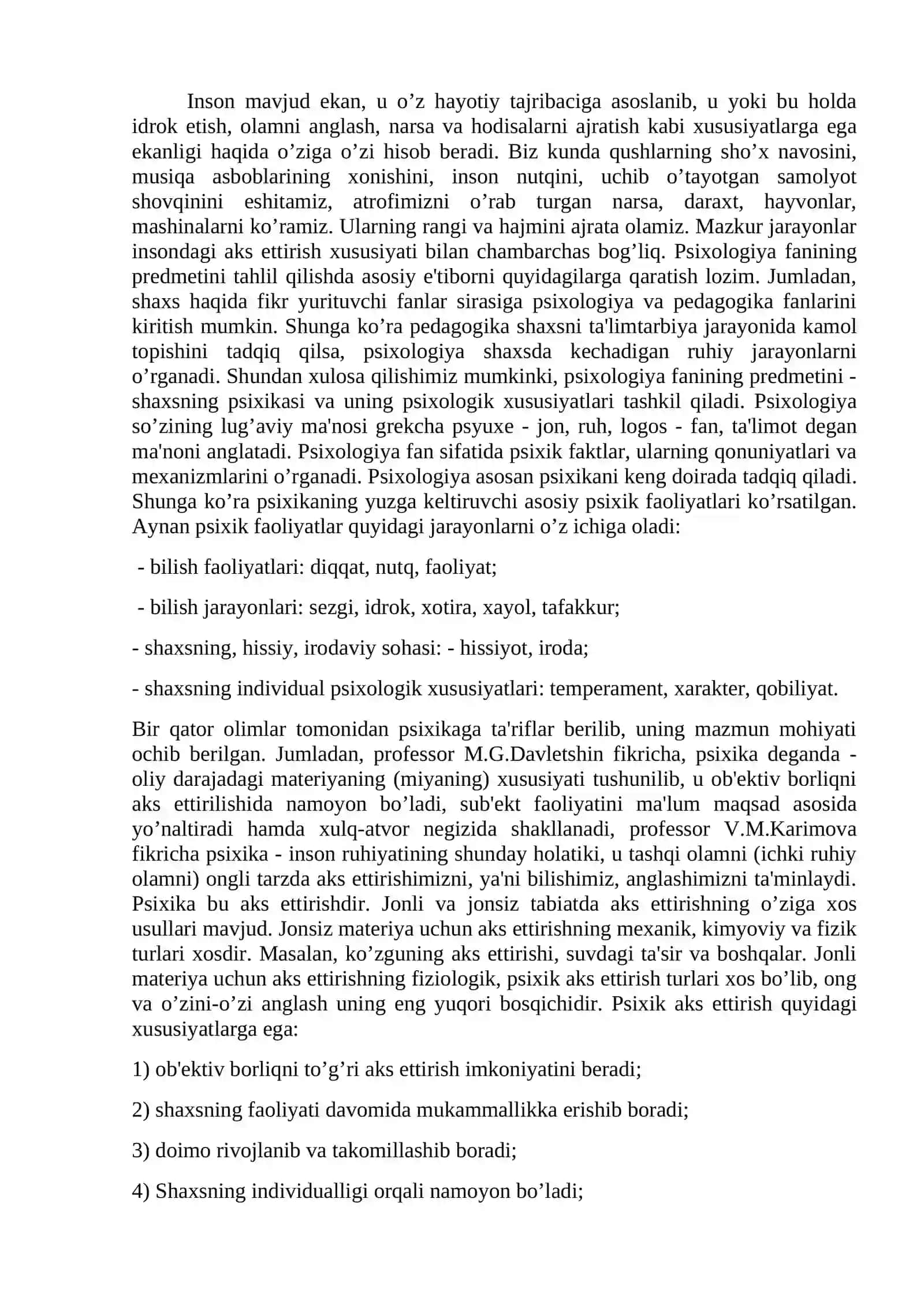 Umumiy psixologiya fani predmeti, ilmiy tadqiqot metodlari 3