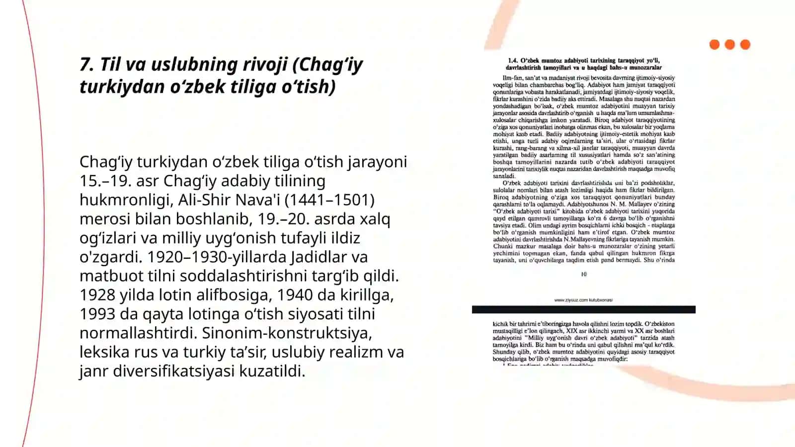 Ózbek mumtoz adabiyoti tarixining tarkibiy qismlari, taraqqiyot yóli va davrlashtirish tamoyillari 3