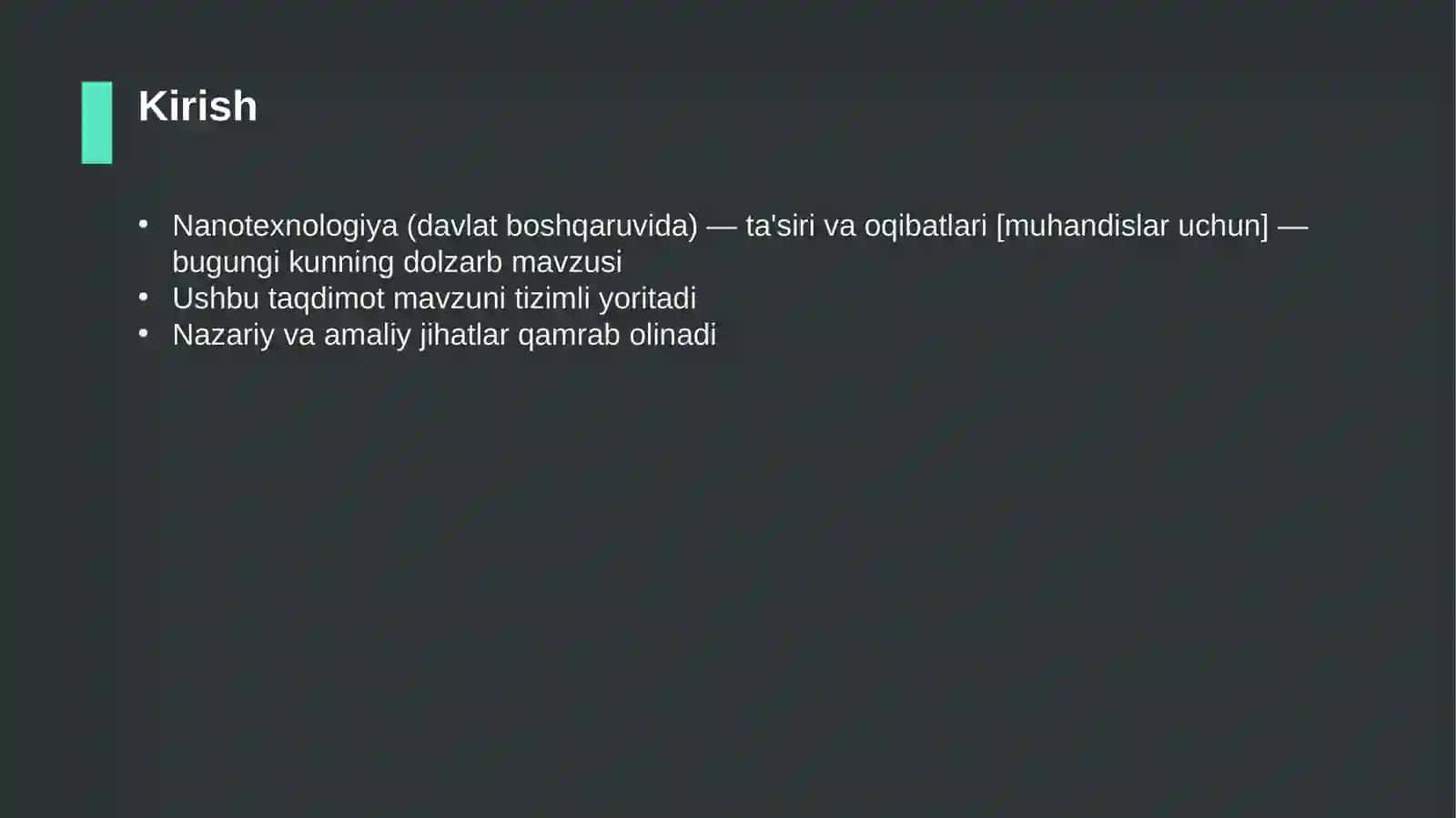 Nanotexnologiya (davlat boshqaruvida) — ta'siri va oqibatlari [muhandislar uchun] 3