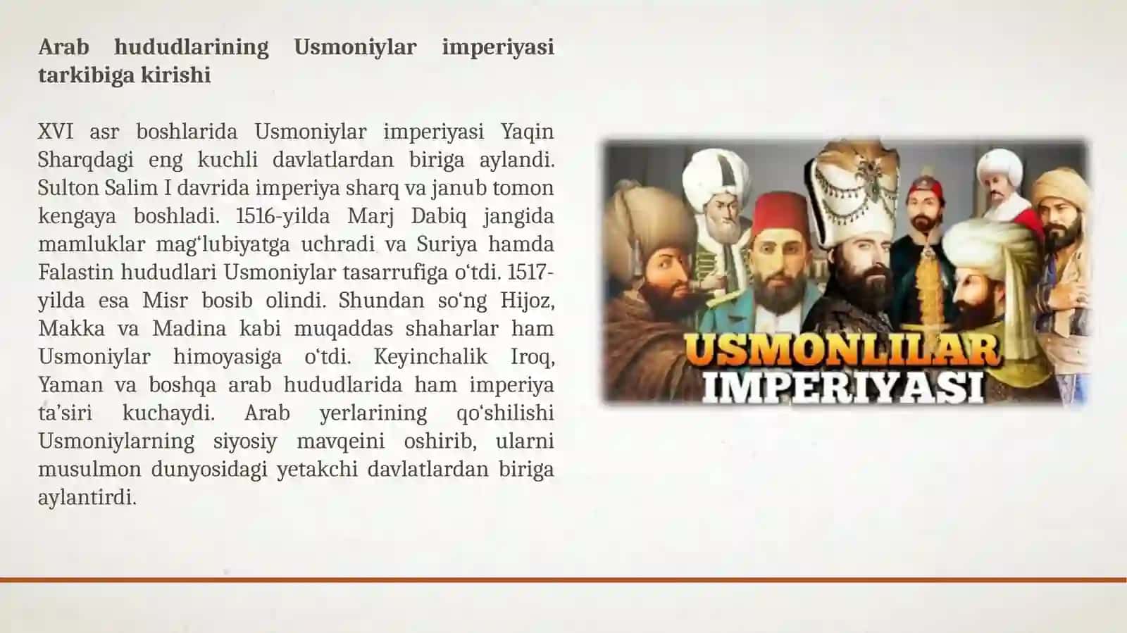 ARAB DAVLATLARI USMONIYLAR IMPERIYASI HUKMRONLIGI OSTIDA 3