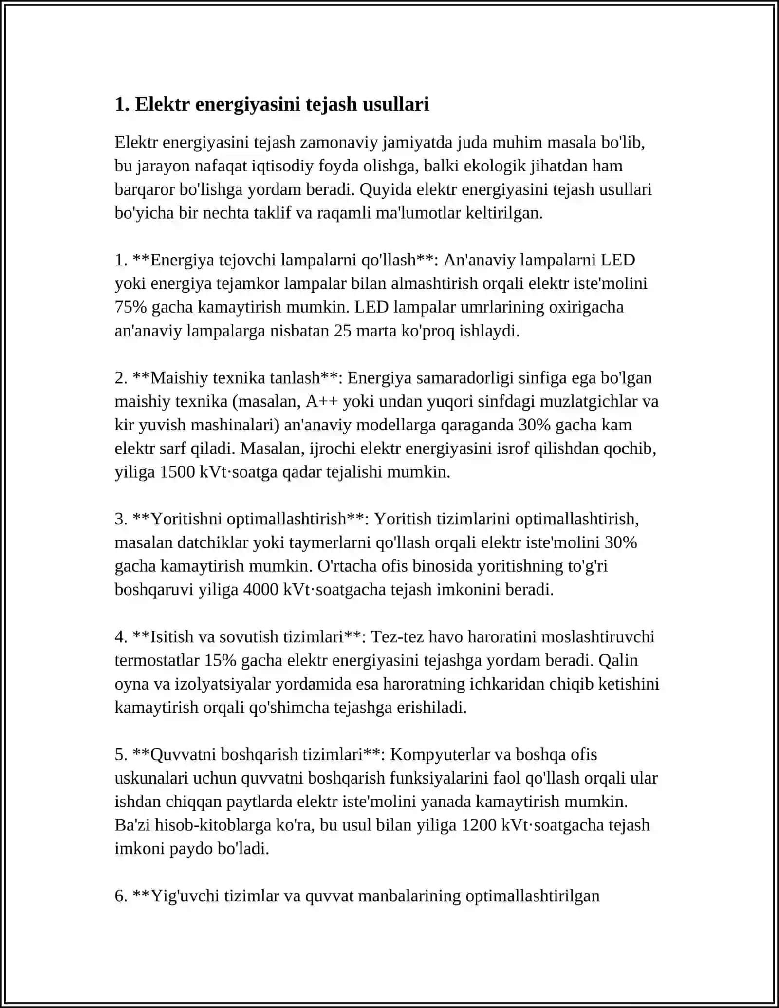 ELEKTR ENERGIYASIDAN OQILONA FOYDALANISH 3
