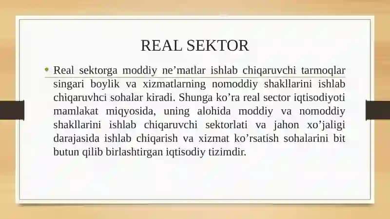 REAL SEKTORNING MAKROIQTISODIY TAHLILI 3