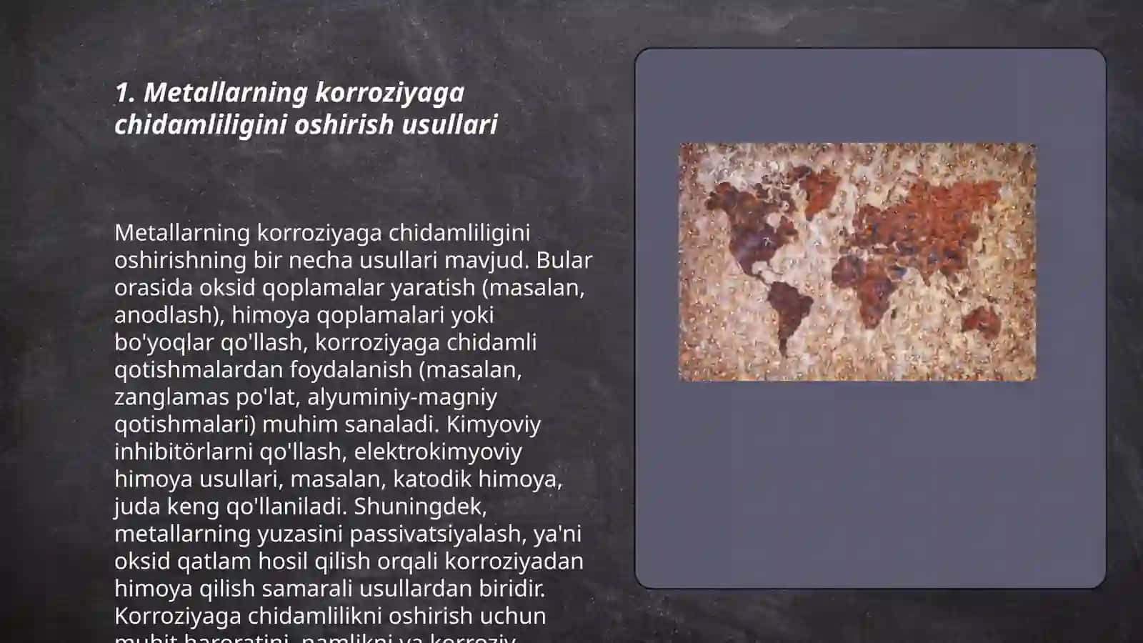 Metallarning korroziyaga chidamliligi va ularni himoya qilish usullari 3