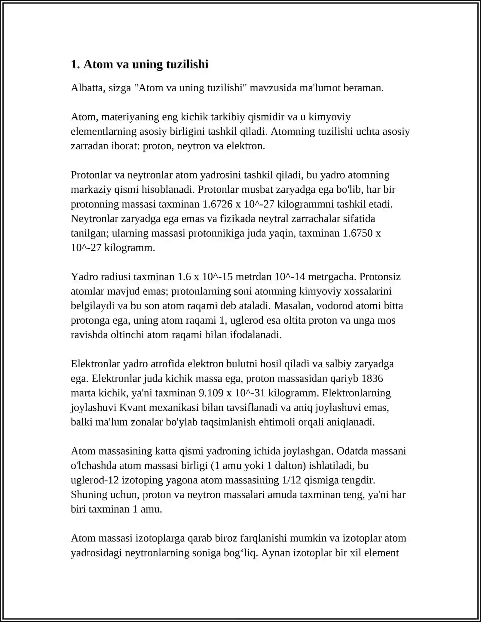 Atom va uning tuzilishi 3