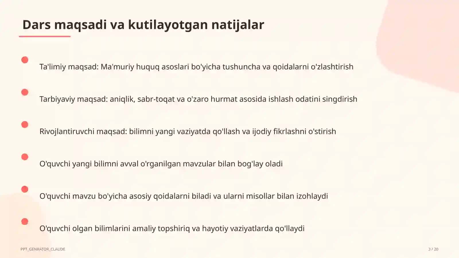 Ma'muriy huquq asoslari (10-sinf) 3