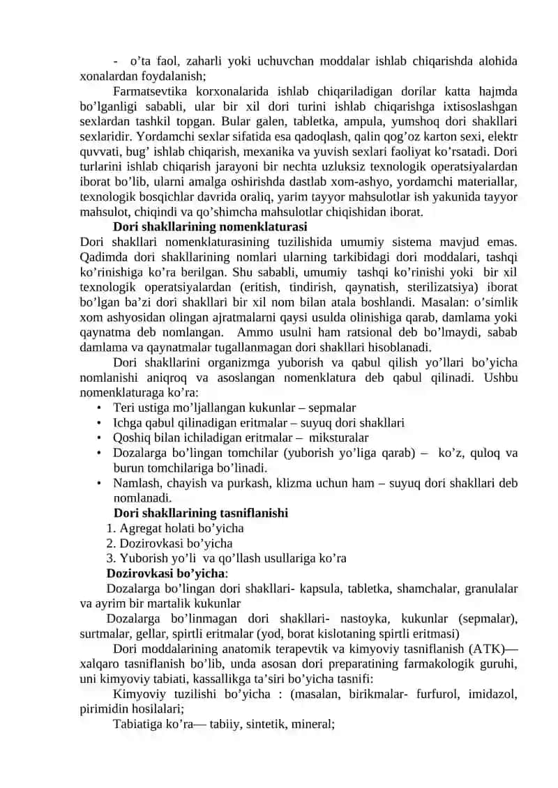 Dori vositalari texnologiyasining nazariy asoslari 3