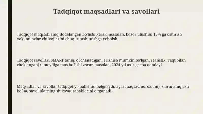 Biznesni tadqiq etish usullari 3