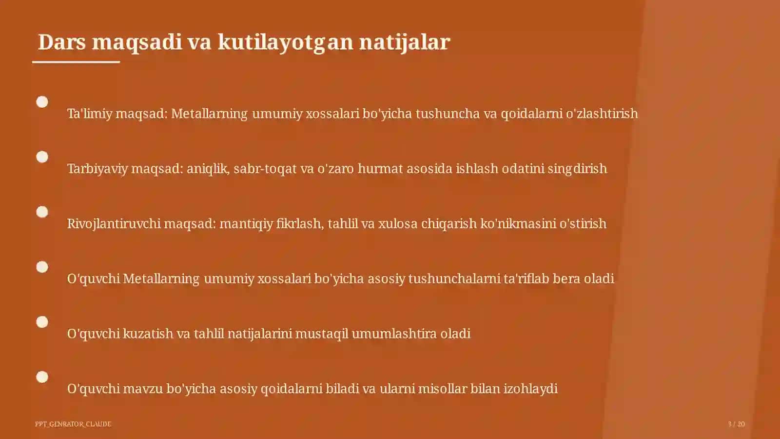 Metallarning umumiy xossalari (9-sinf) 3