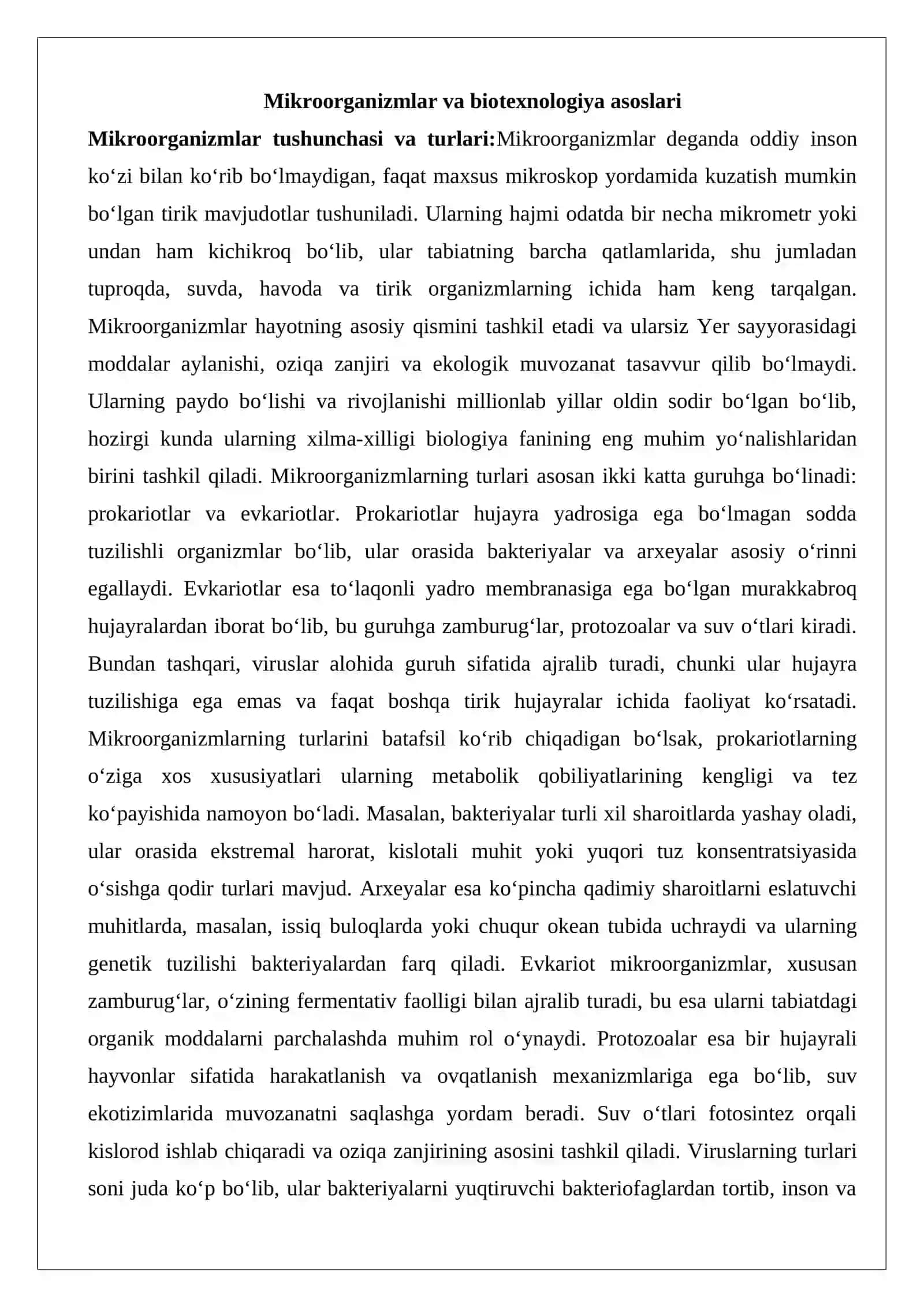 Mikroorganizmlarni biotexnologiyada qo‘llanilishi 3