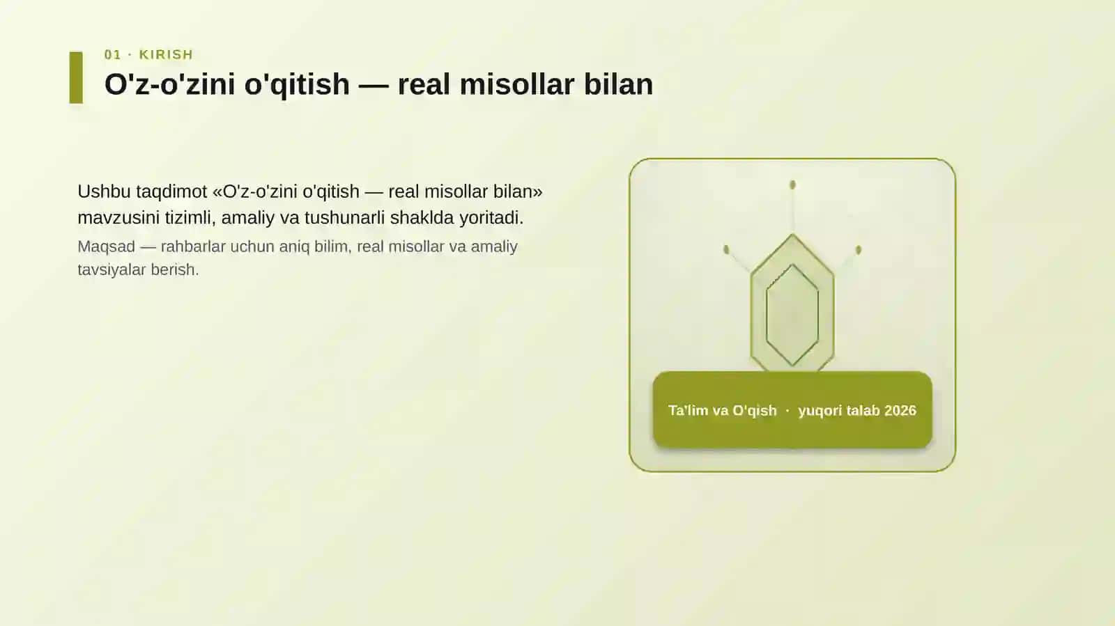 O'z-o'zini o'qitish — real misollar bilan 3