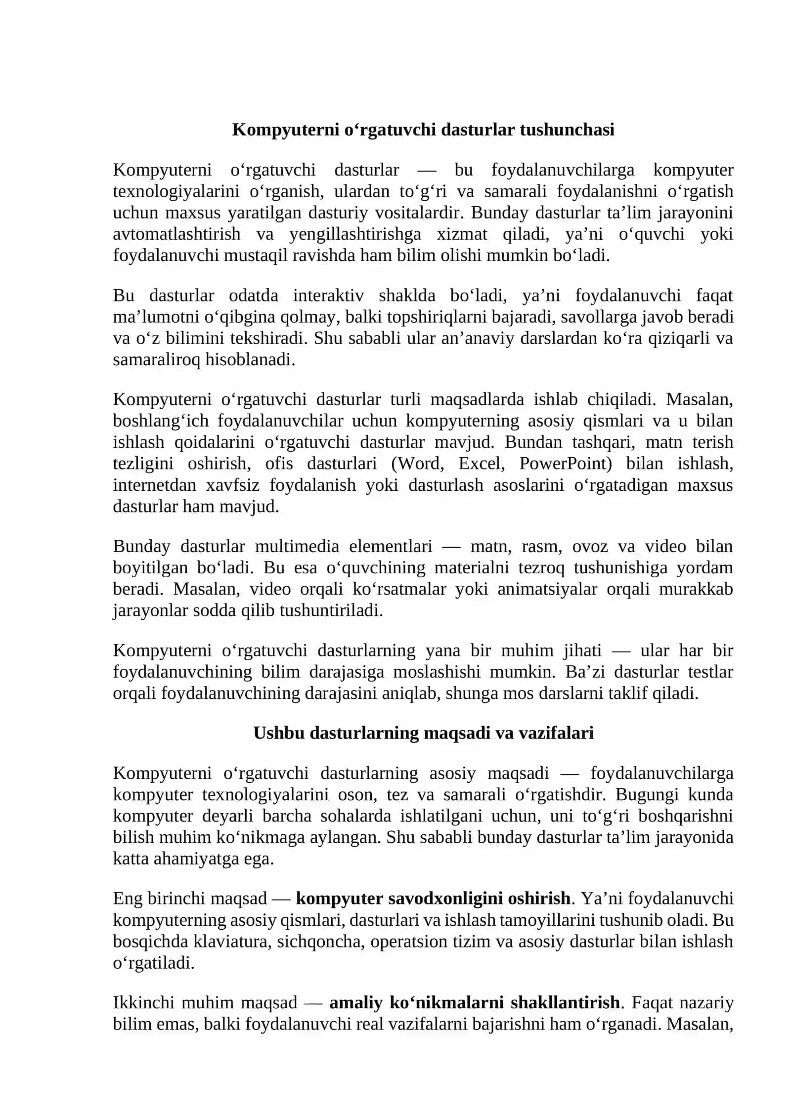 Kompyuterni o’rgatuvchi dasturlar 3