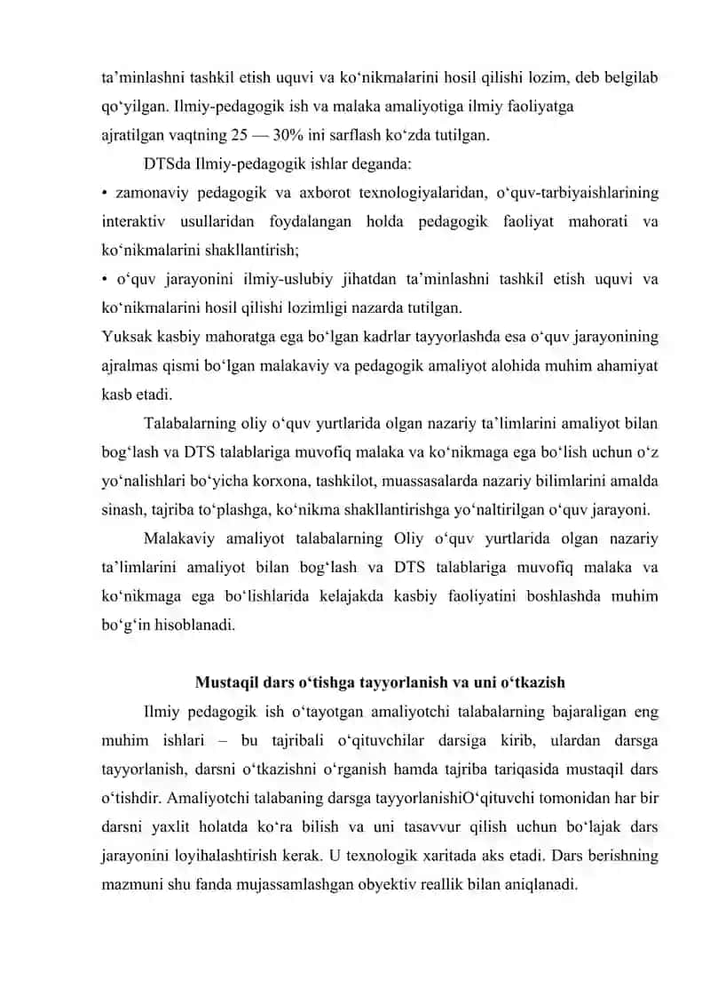 Maxsus fanlar bo’yicha o’quv mashg’ulotlarini loyihalashtirish va rejalashtirish asoslari 3