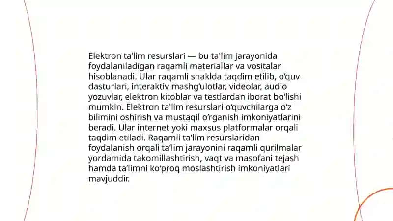 Elektron taʼlim resurslari boshlangʻich taʼlimda oʻrni 3