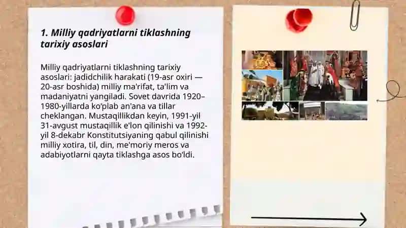 Milliy qadriyatlarning tiklanishi 3