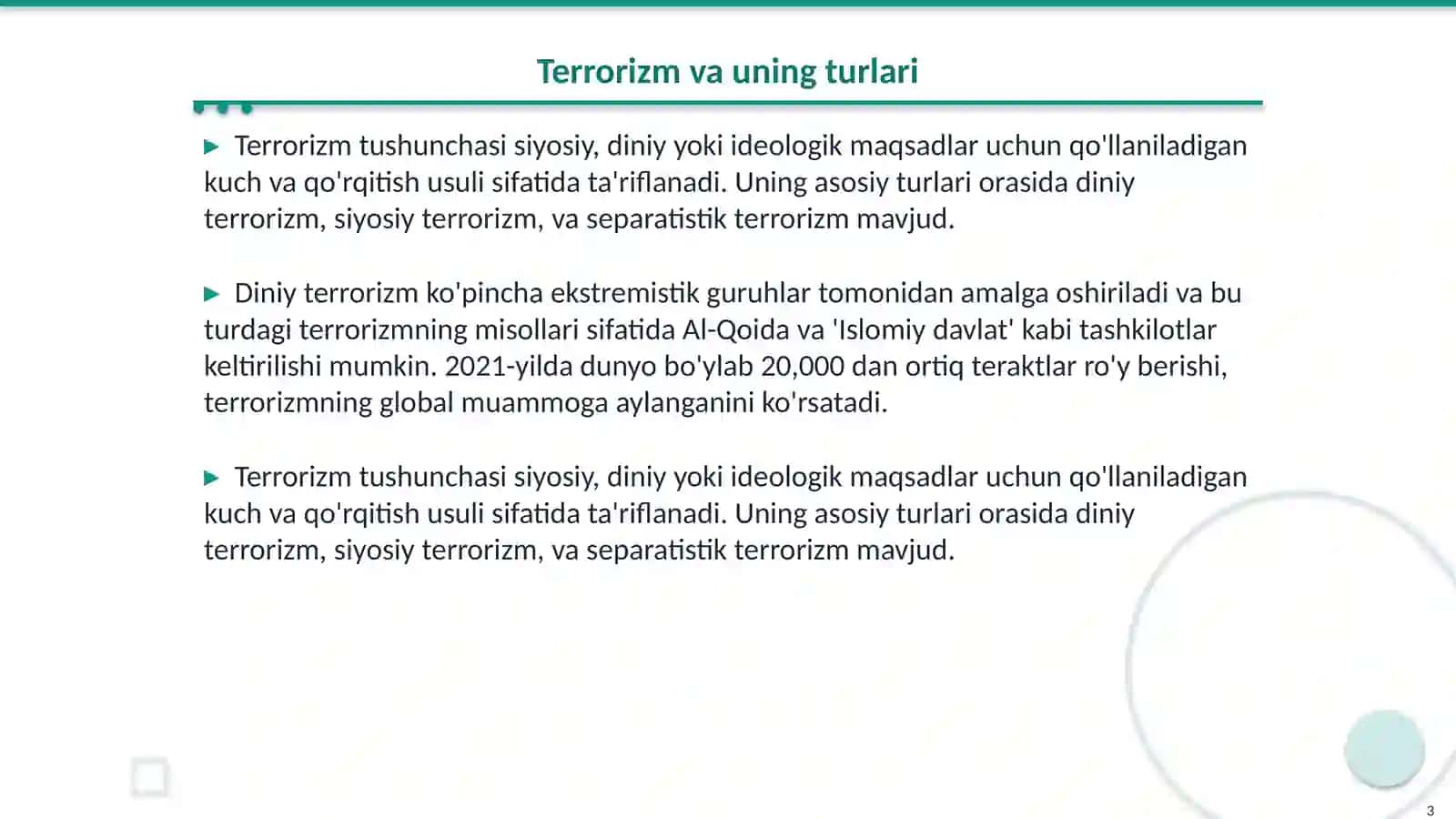 Terrorizmga qarshi kurash tajribasi 3