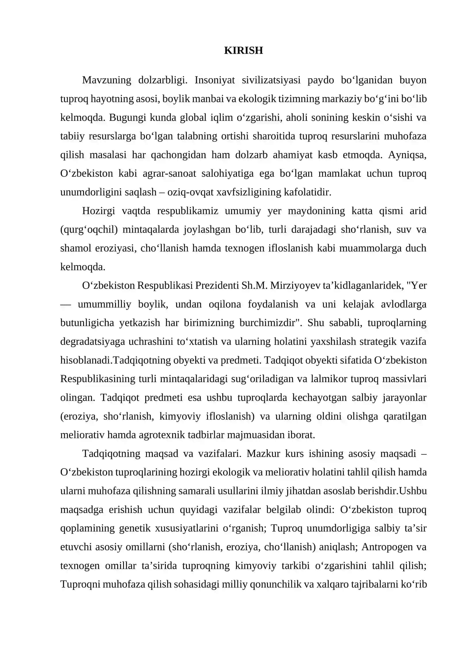 Oʻzbekiston tuproqlarini muhofaza qilish muammolari 3