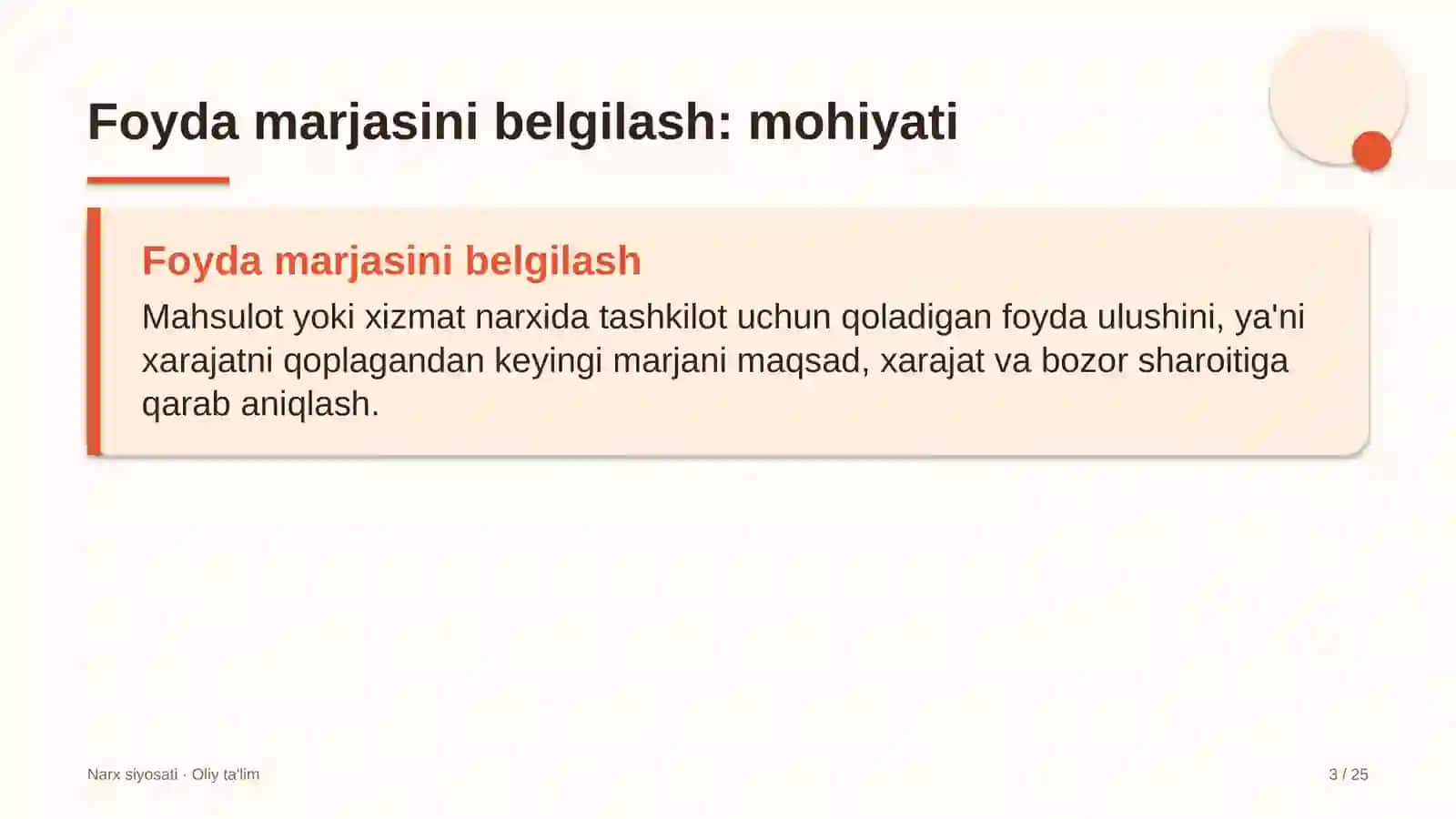 Butik-mehmonxonalarda foyda marjasini belgilash 3
