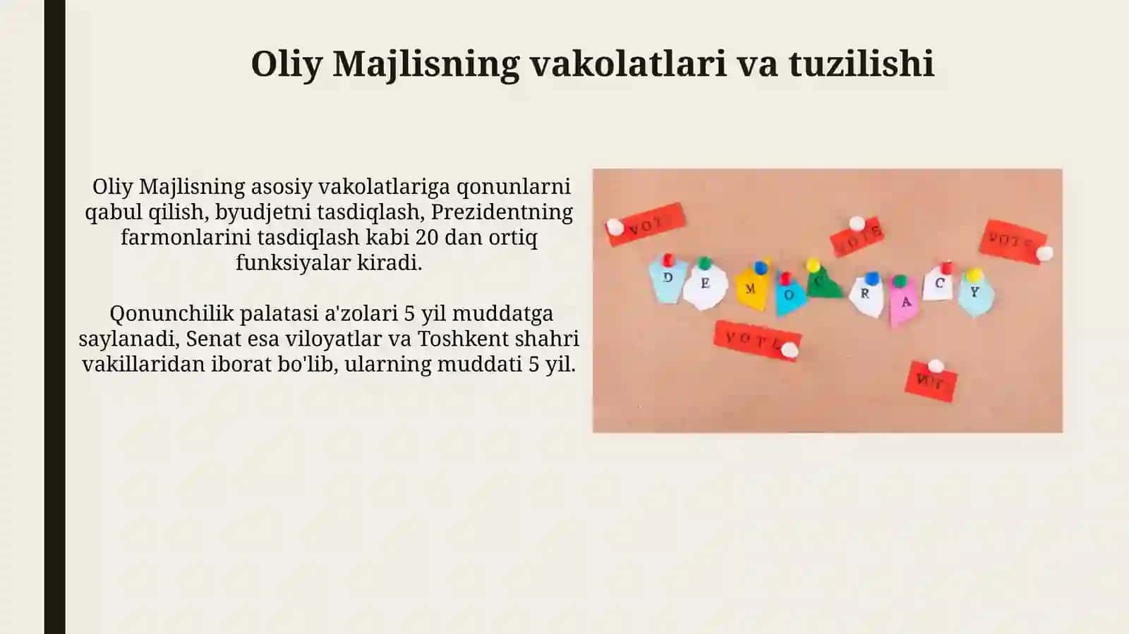 Konstitutsiyada davlat hokimiyati va boshqaruvi tizimiga oid muhim demokratik oʻzgarishlar 3