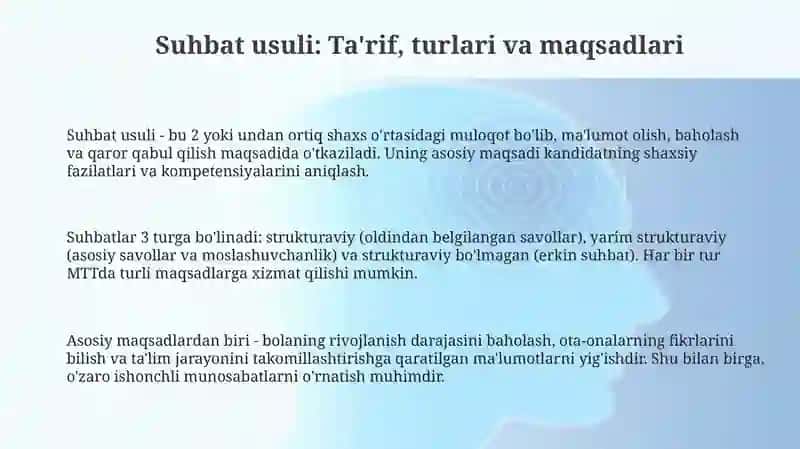 MTTda suhbat usuli 3