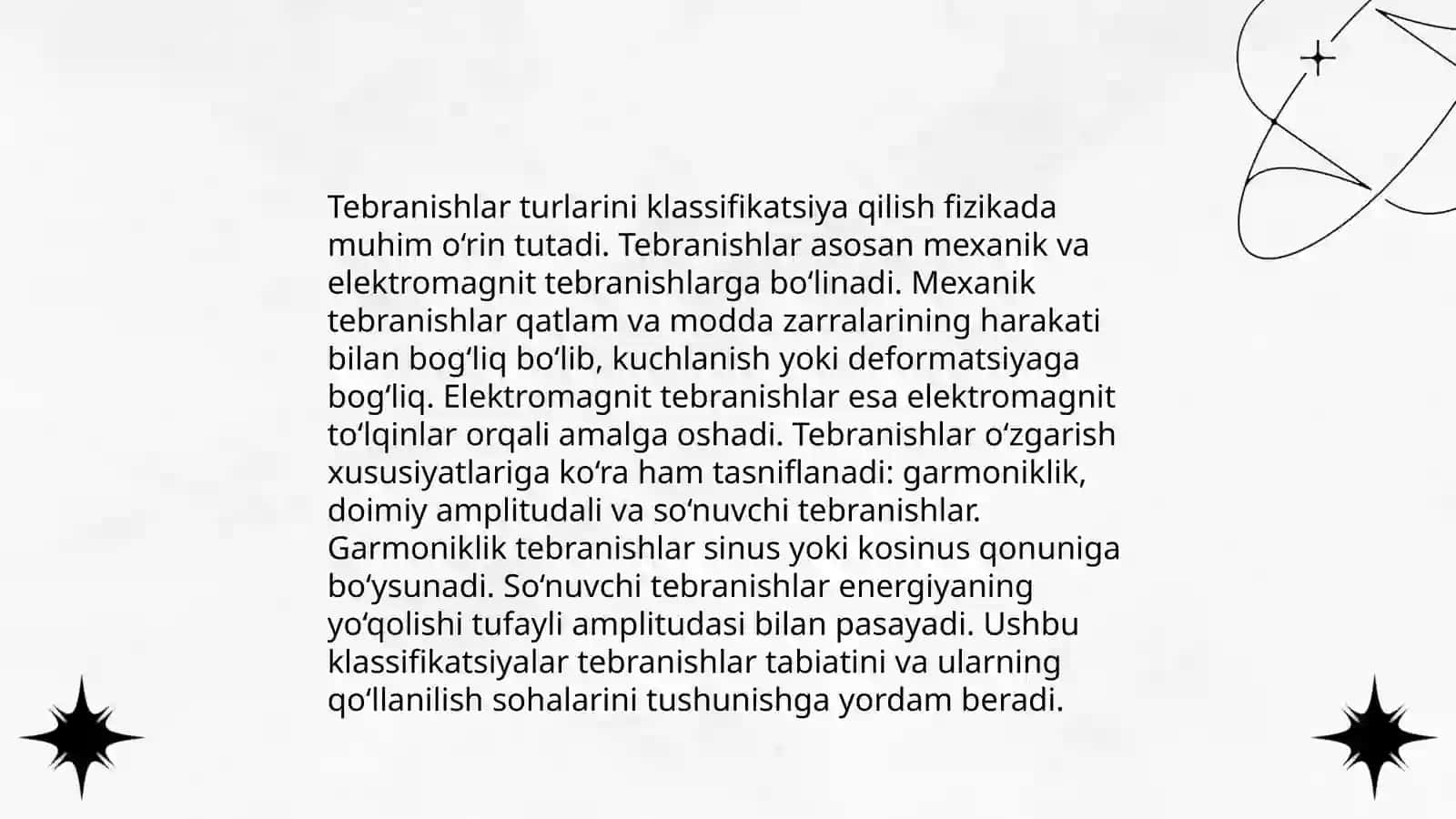 Tebranishlar turlarining klassifikatsiyasi 3