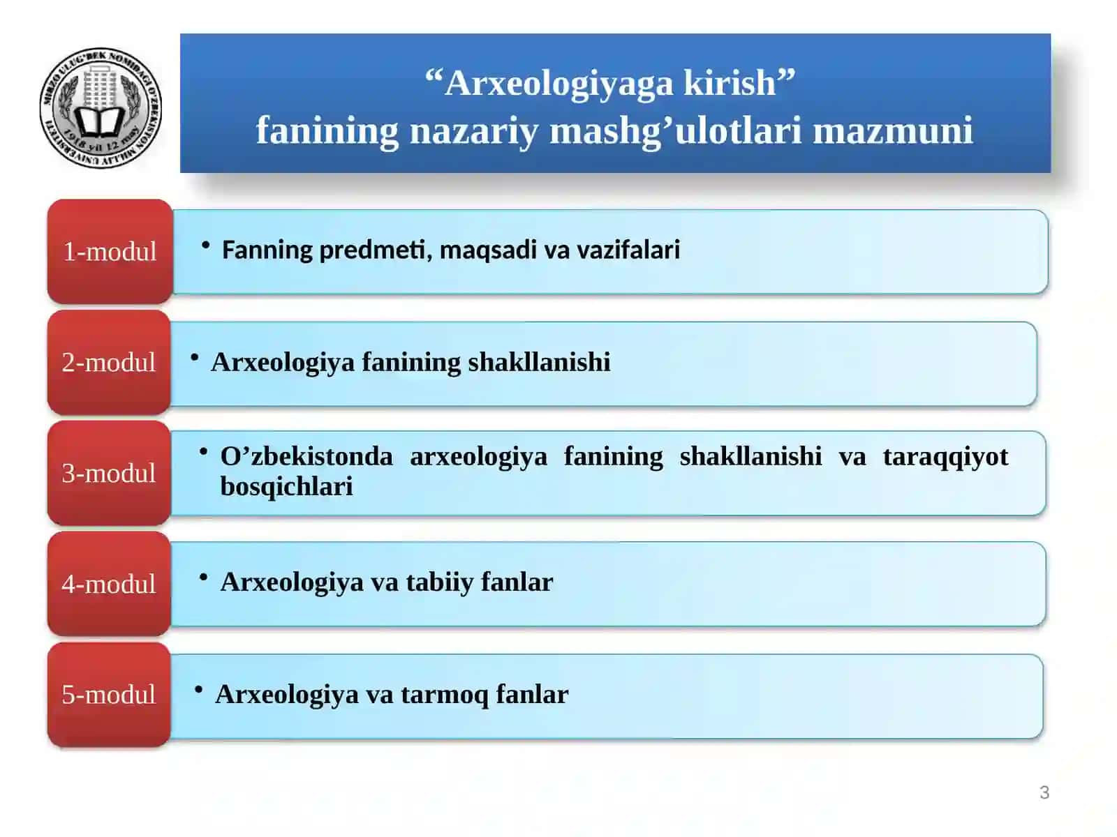 АRXEOLOGIYAGA KIRISH 3